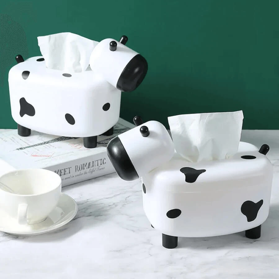 Hộp đựng giấy ăn đa năng kiêm lọ tăm hình bò sữa