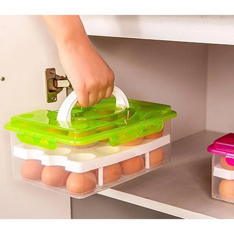 Hộp nhựa đựng trứng gà 2 tầng, khay đựng trứng 24 quả thiết kế nhỏ gọn, dễ dàng và thiết yếu chống vỡ hỏng, sản phẩm được các bà mẹ tin dùng