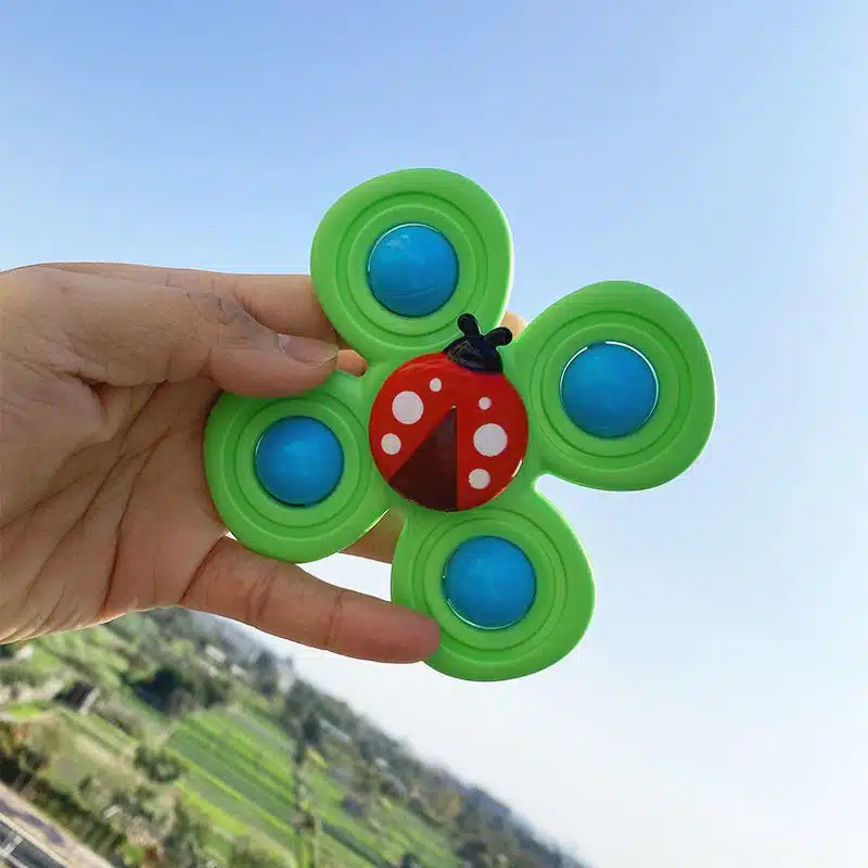 Bộ 3 đồ chơi con quay spinner hình côn trùng vui nhộn cho bé, trò chơi nhựa dán tường cao cấp an toàn