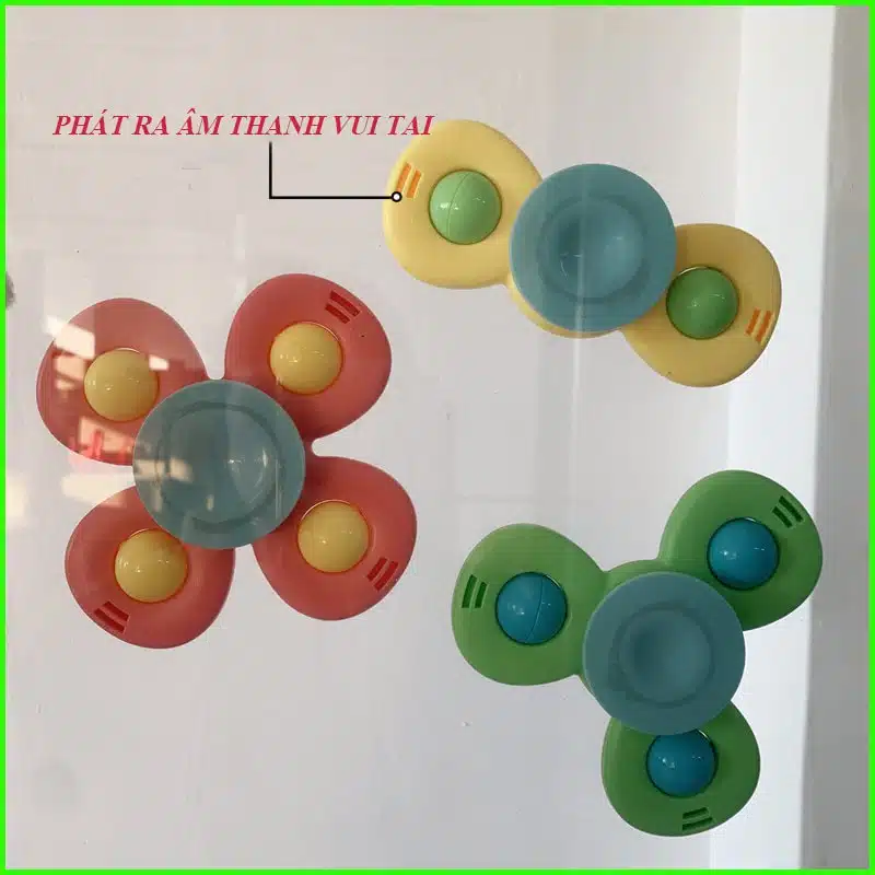 Bộ 3 đồ chơi con quay spinner hình côn trùng vui nhộn cho bé, trò chơi nhựa dán tường cao cấp an toàn